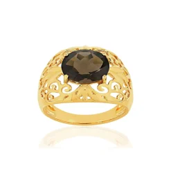 Bague or jaune 375 quartz