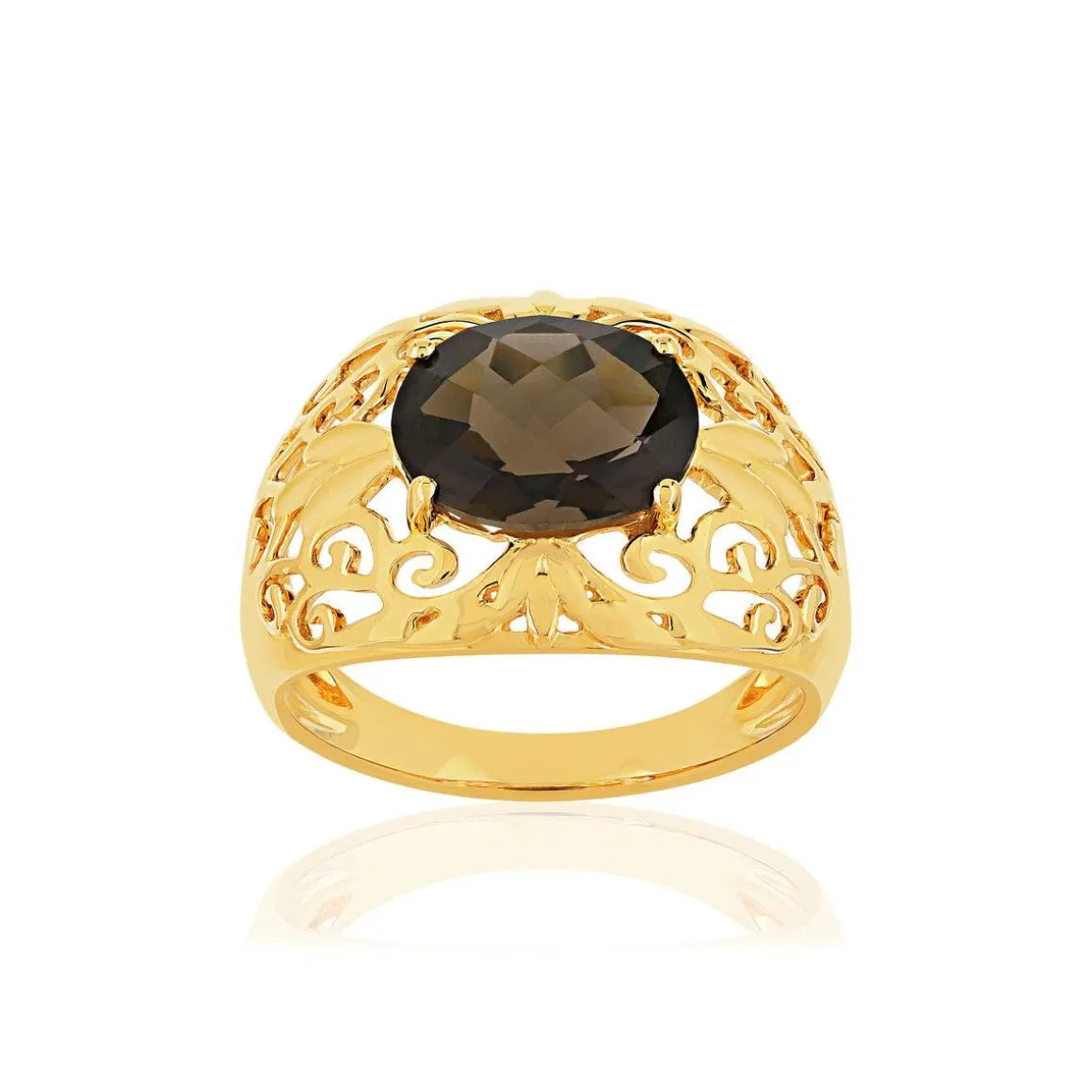 Bague or jaune 375 quartz