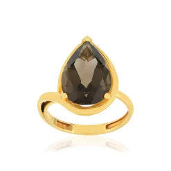 Bague or jaune 750, 1 quartz de 5,31 carats.