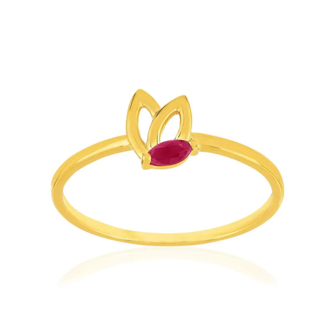 Bague or 375 jaune rubis