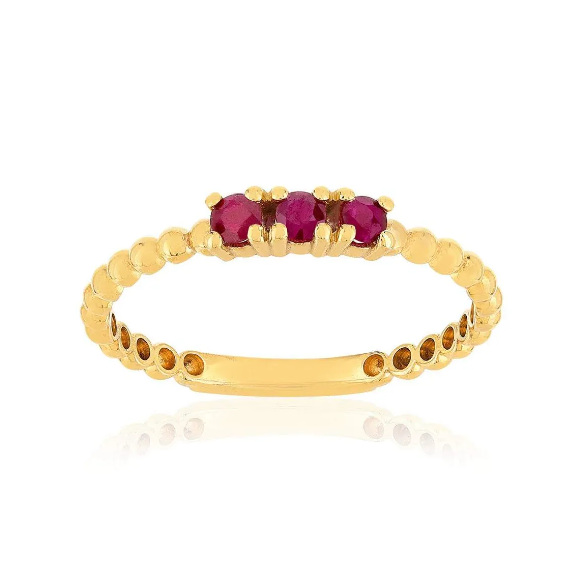 Bague or 375 jaune rubis