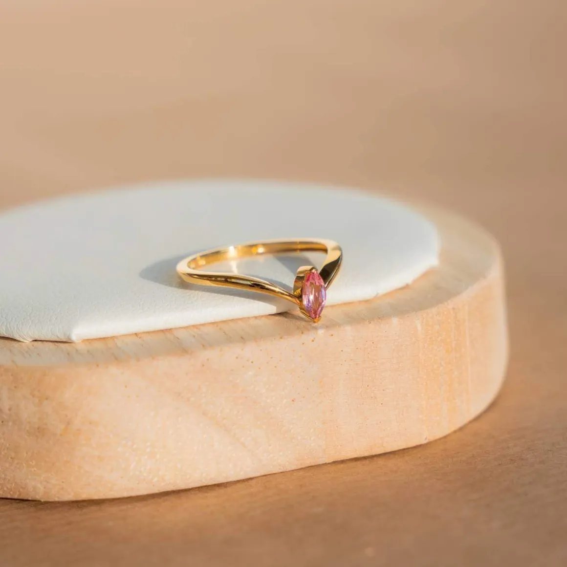 Bague or 375 jaune tourmaline