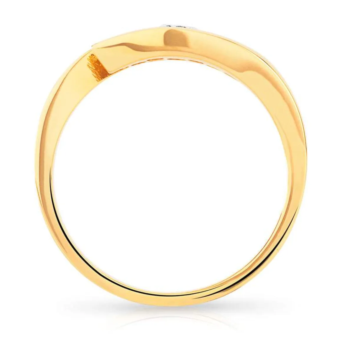 Bague or 750 jaune trilogie diamants