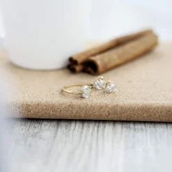 Bague or 375 jaune zirconia ovale