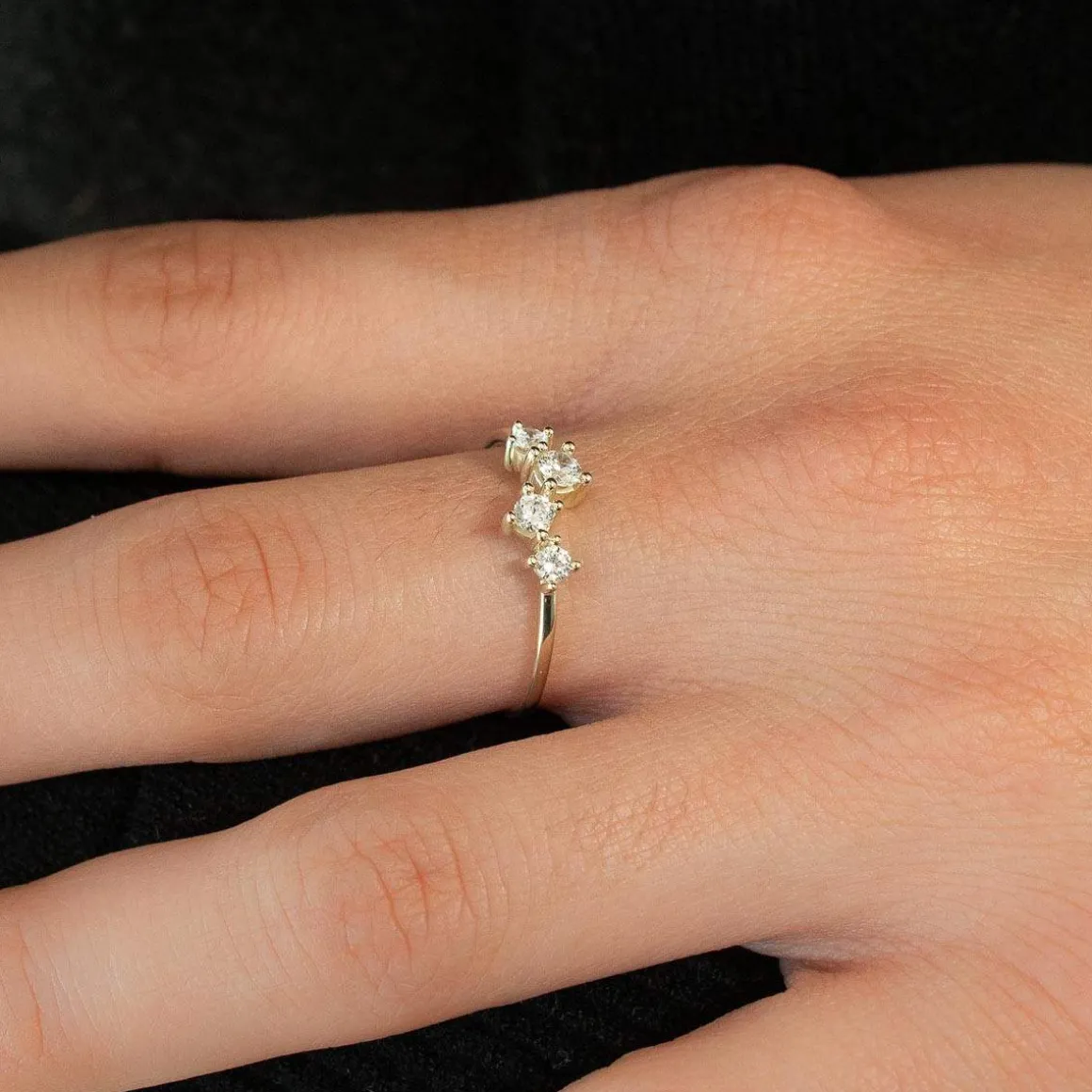 Bague or 375 jaune zirconias