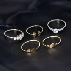 Bague or 375 jaune zirconias