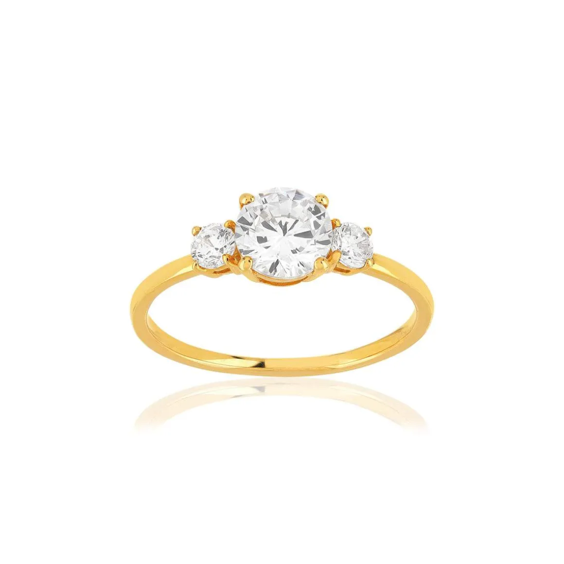 Bague or 375 jaune zirconias