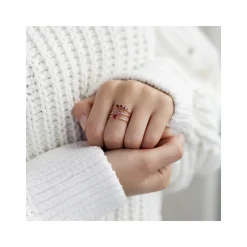 Bague or rose 375 coeur grenat rhodolite