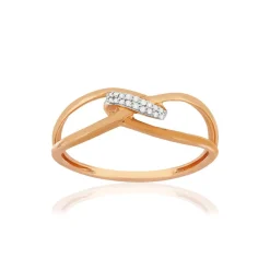 Bague or 375 rose diamants