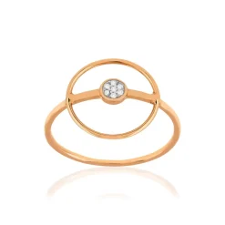Bague or 375 rose diamants