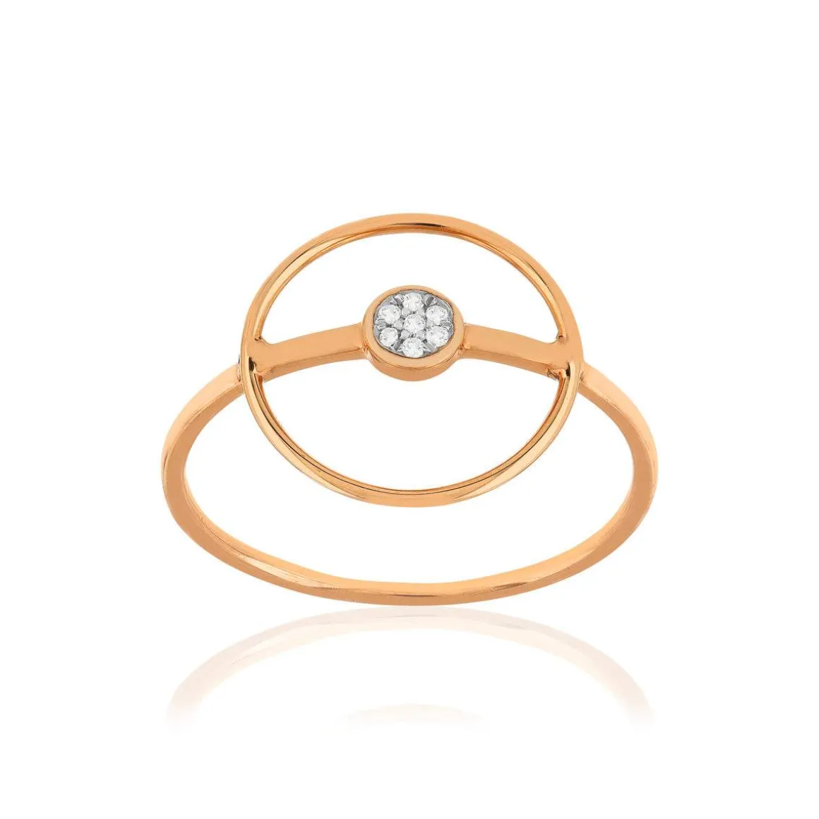 Bague or 375 rose diamants
