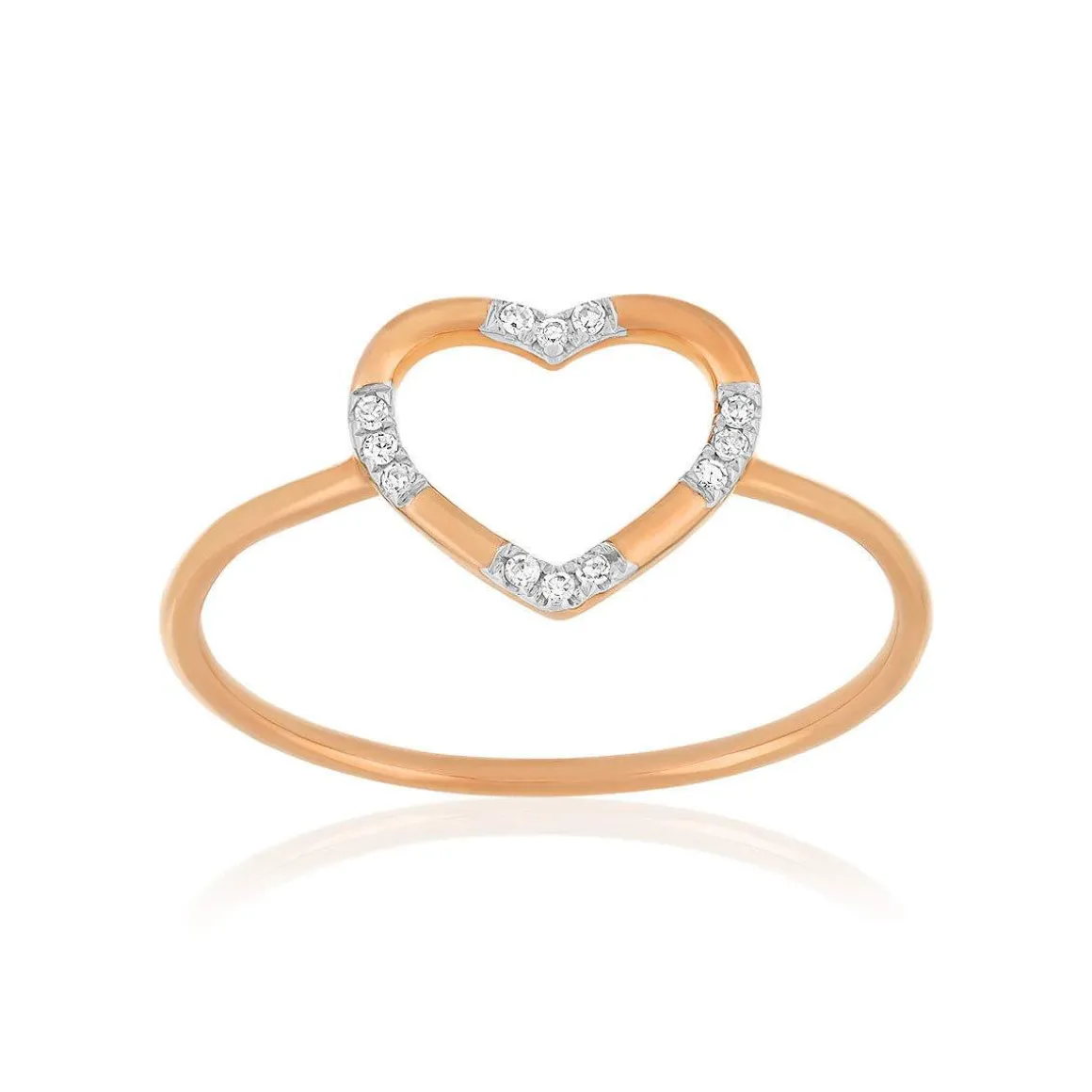 Bague or 375 rose diamants