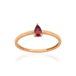 Bague or 375 rose grenat rhodolite