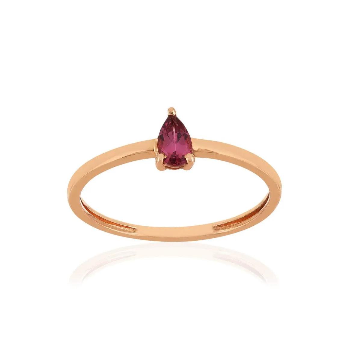 Bague or 375 rose grenat rhodolite