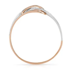 Bague or 375 rose rhodié noeud