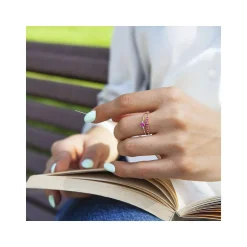 Bague or rose 375 rubis