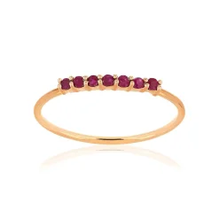 Bague or rose 375 rubis