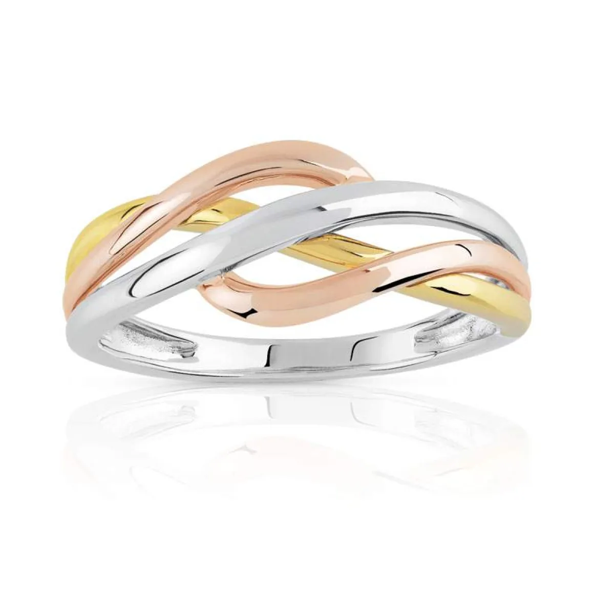 Bague 3 ors 750 anneaux entrelacés
