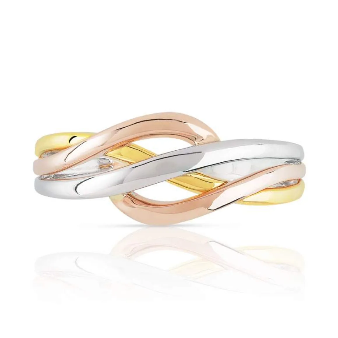 Bague 3 ors 750 anneaux entrelacés