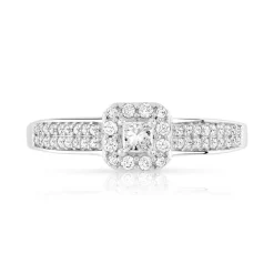 Bague 2 ors 750 carrée diamants