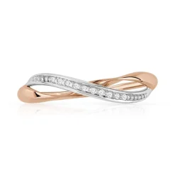 Bague 2 ors 375 croisée diamants