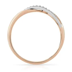 Bague 2 ors 375 croisée diamants