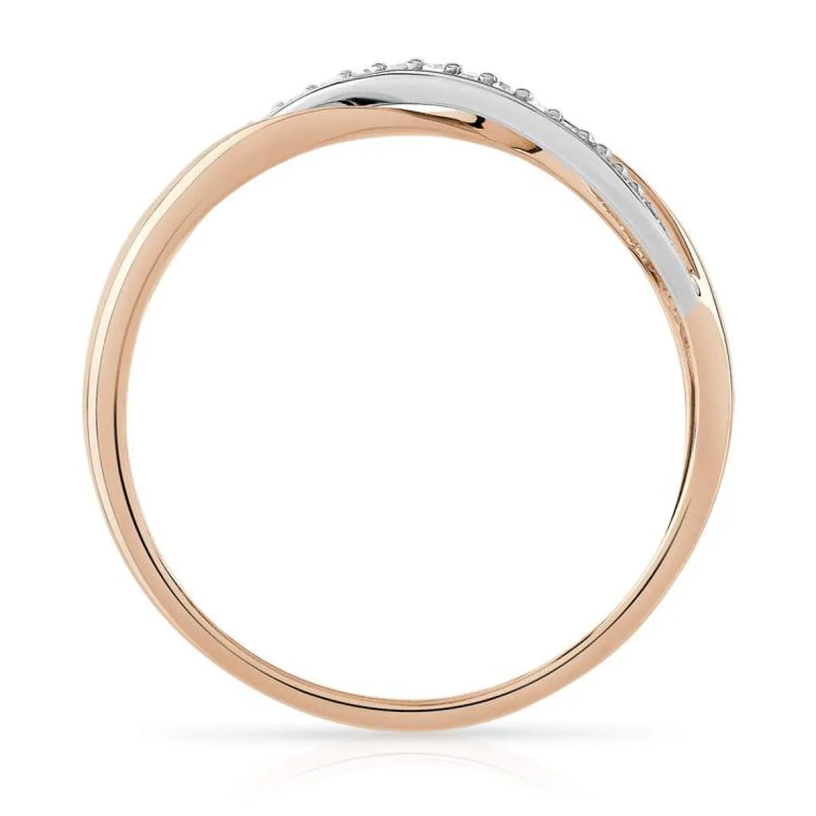 Bague 2 ors 375 croisée diamants