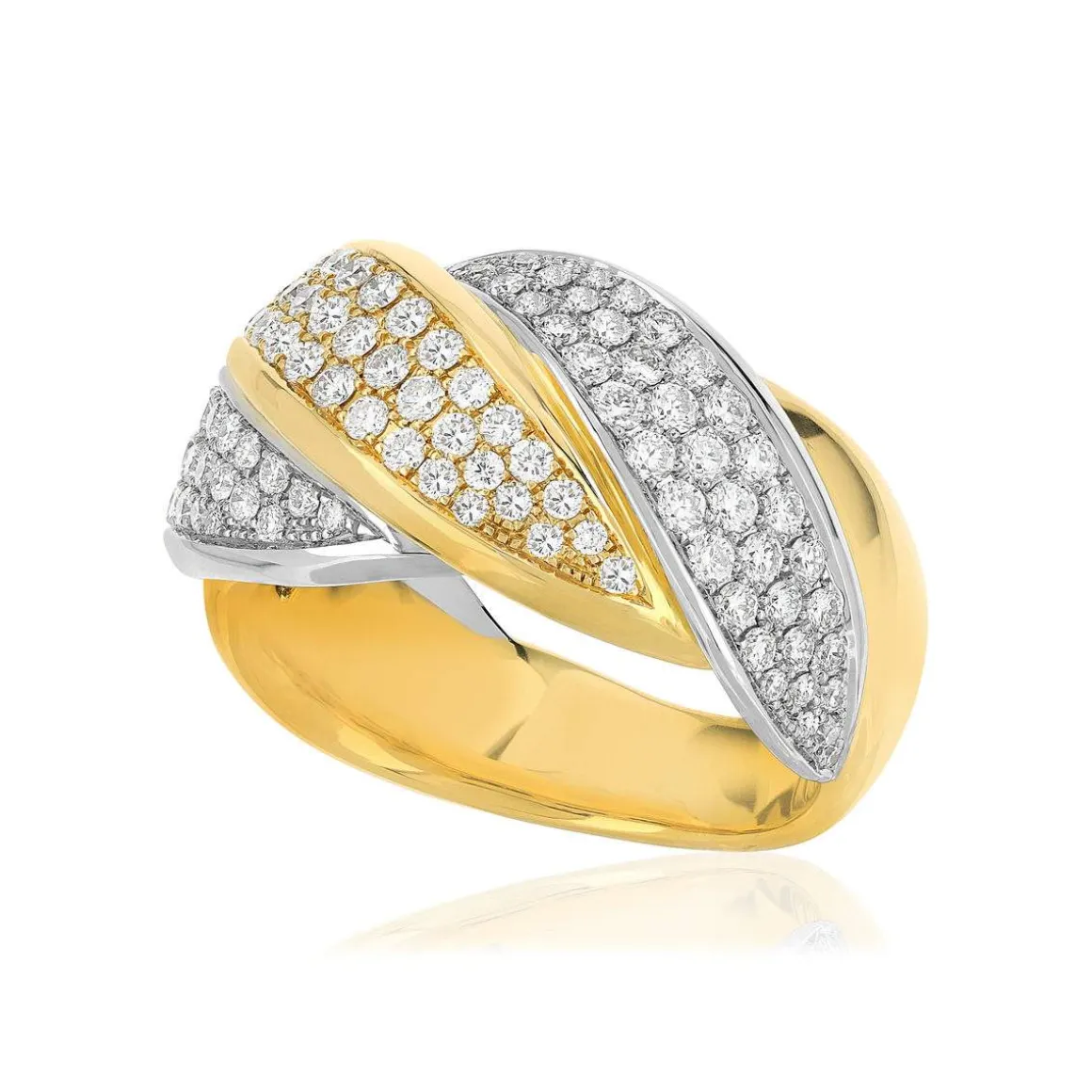 Bague 2 ors 750 diamant