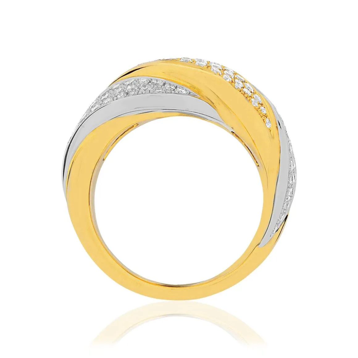 Bague 2 ors 750 diamant