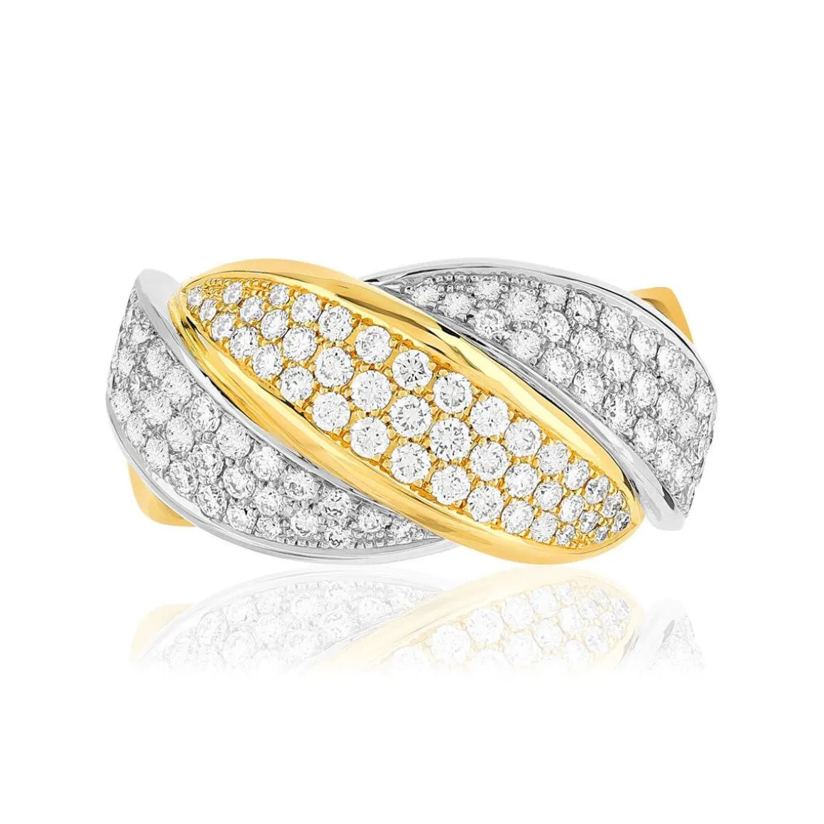 Bague 2 ors 750 diamant