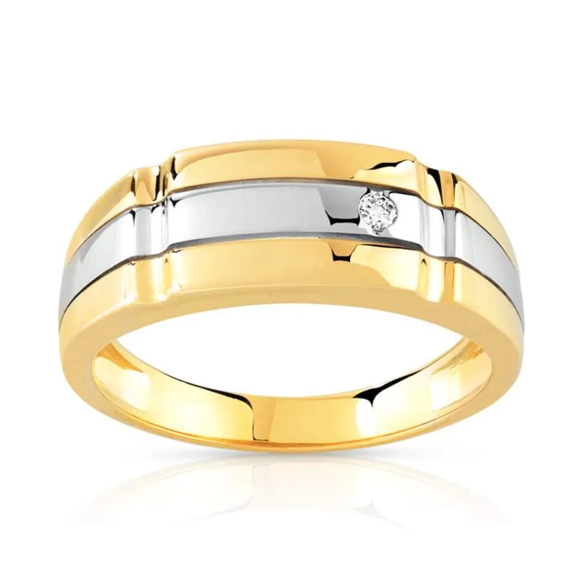 Bague 2 ors 375 diamant