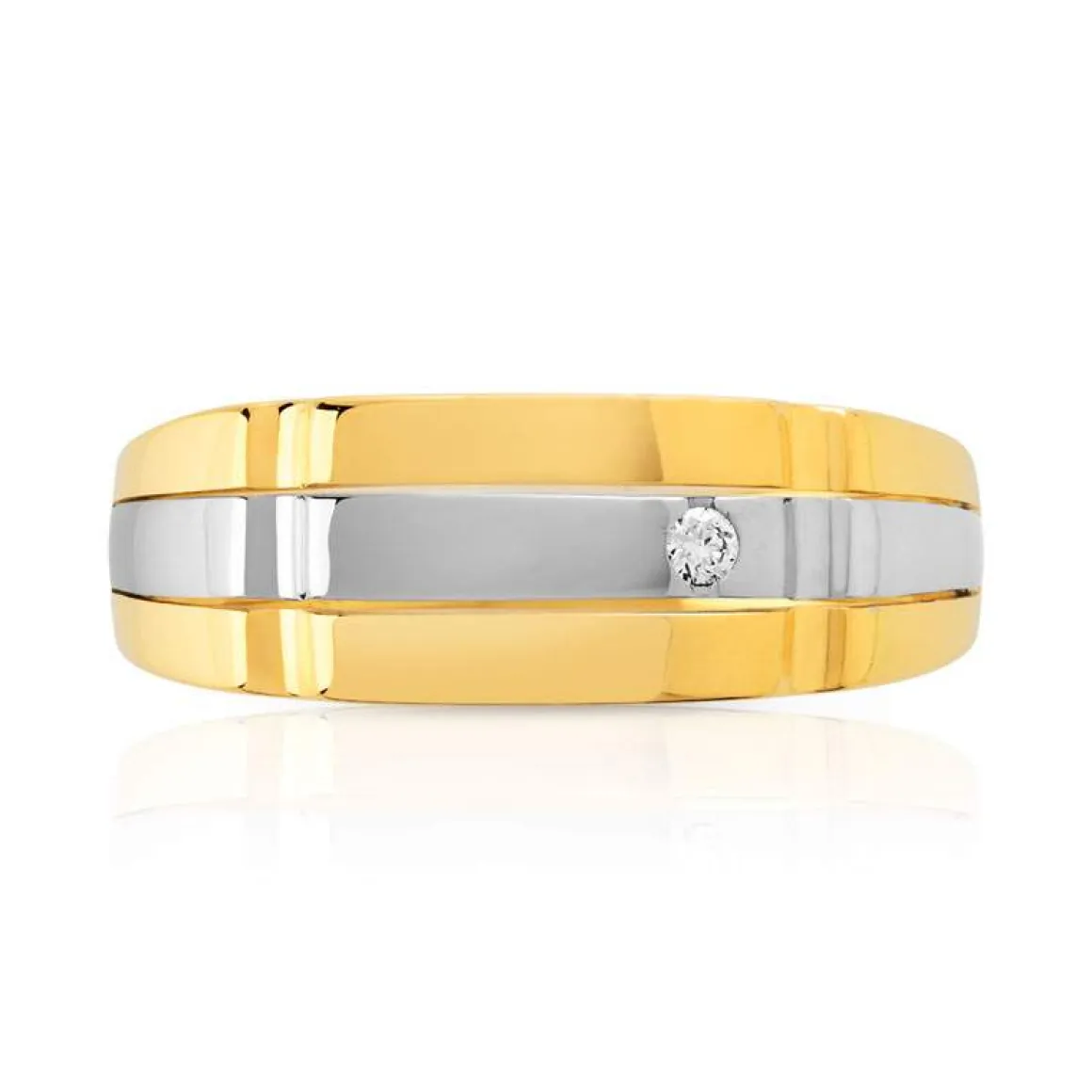 Bague 2 ors 375 diamant