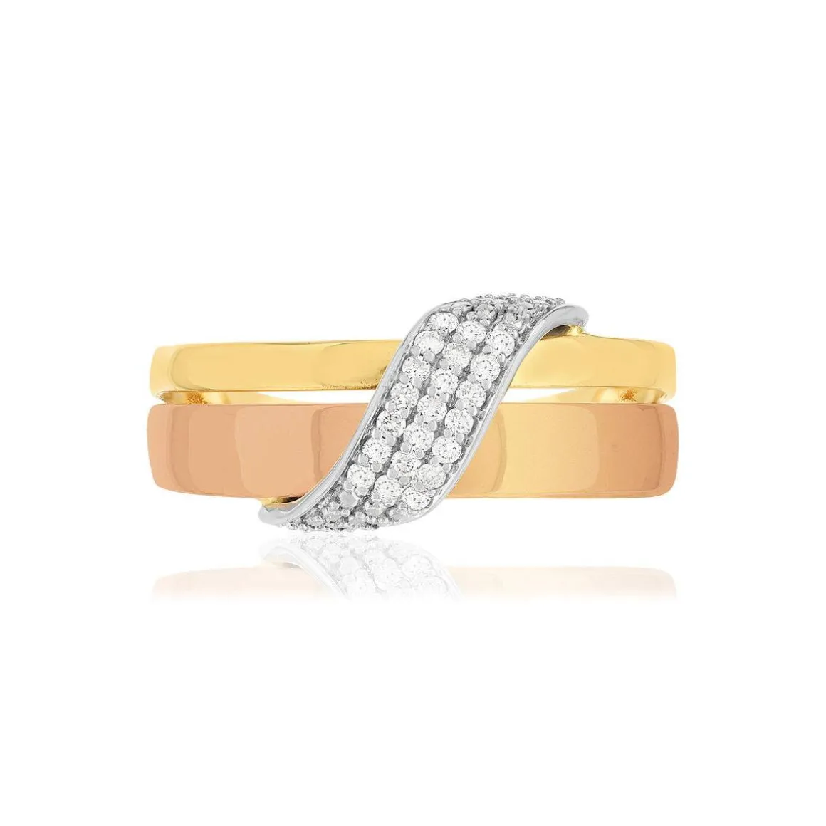 Bague 3 ors 750 diamants