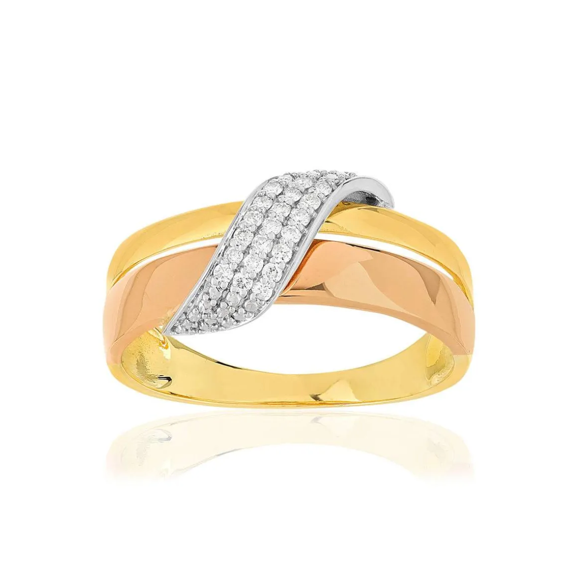 Bague 3 ors 750 diamants