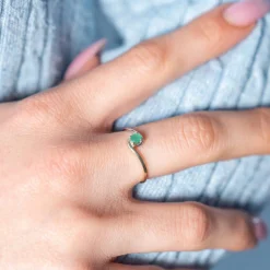 Bague 2 ors 375 emeraude