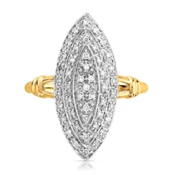 Bague 2 ors 750 marquise diamants