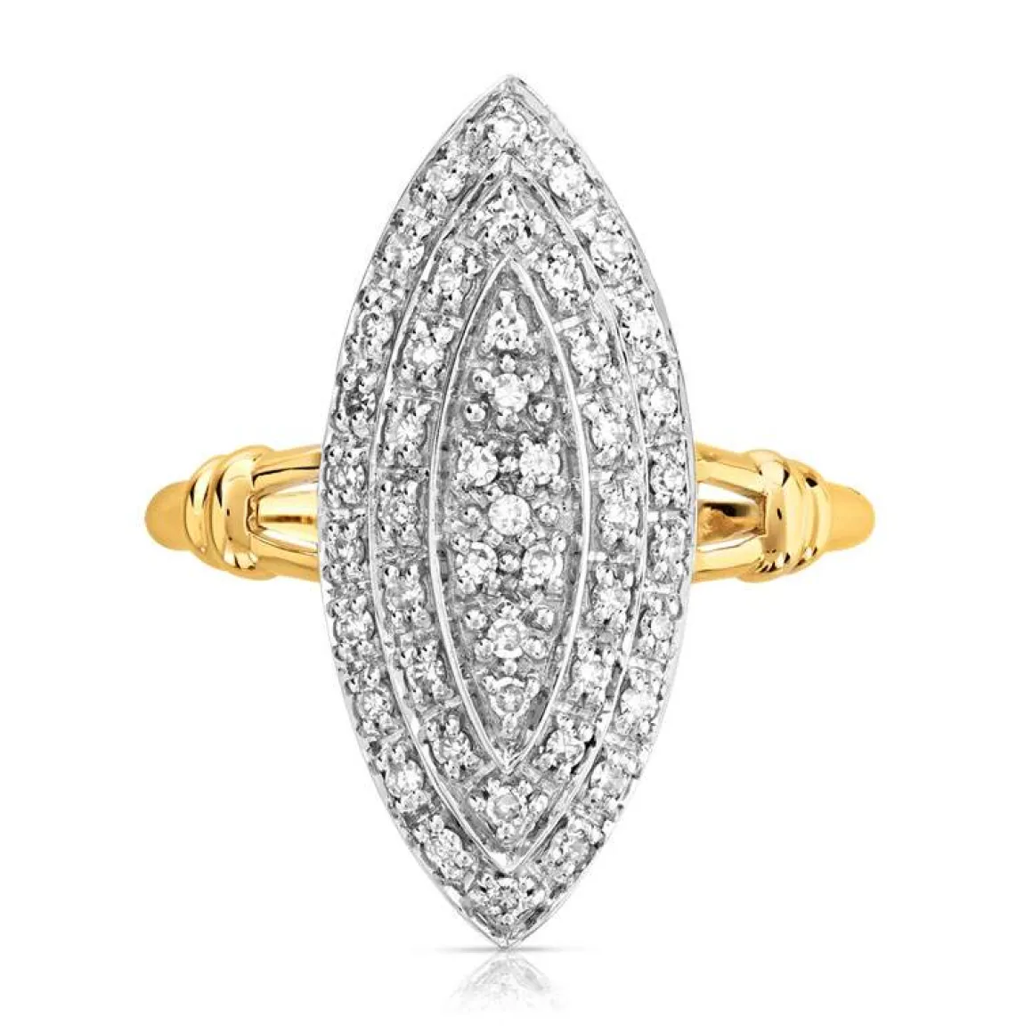 Bague 2 ors 750 marquise diamants