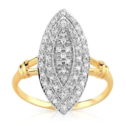 Bague 2 ors 750 marquise diamants