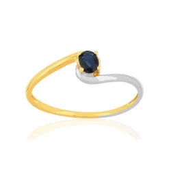 Bague 2 ors 375 saphir
