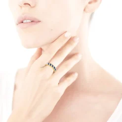 Bague 2 ors 375 saphirs et diamants