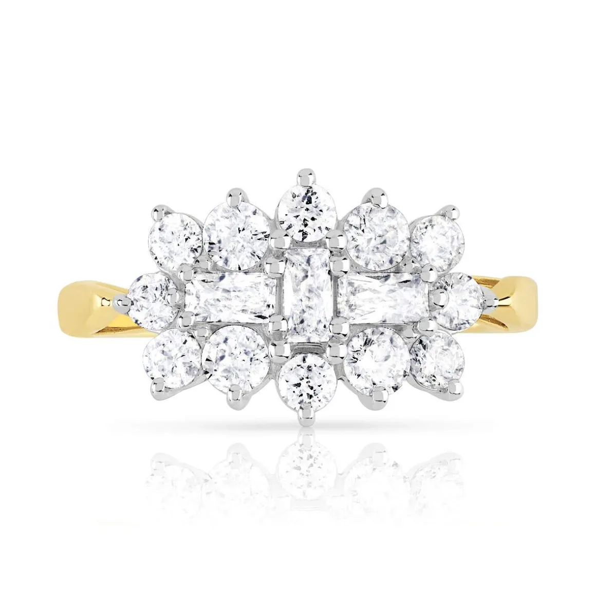 Bague 2 ors 375 zirconias