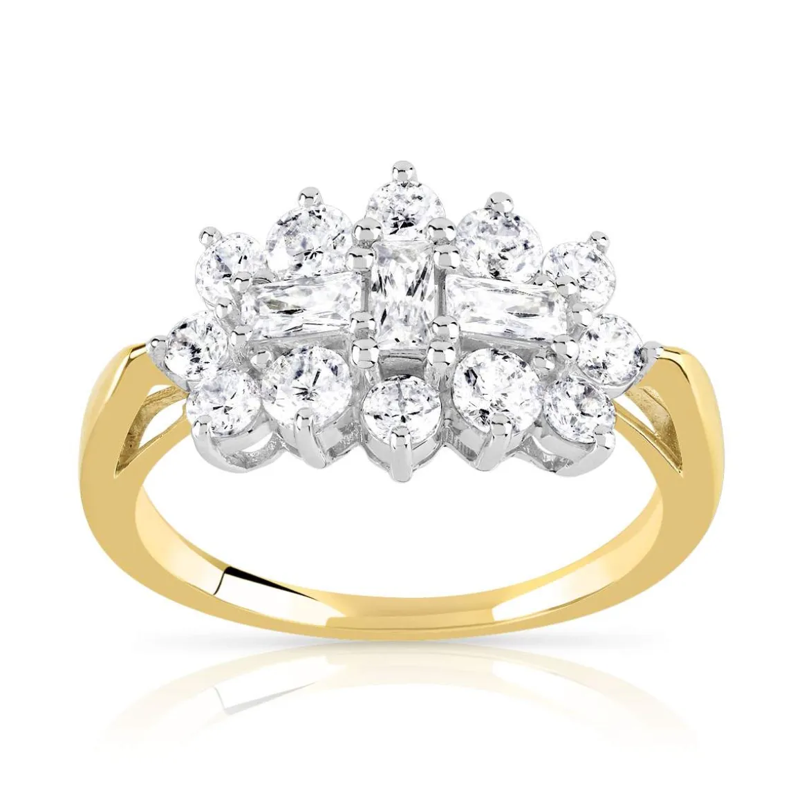 Bague 2 ors 375 zirconias