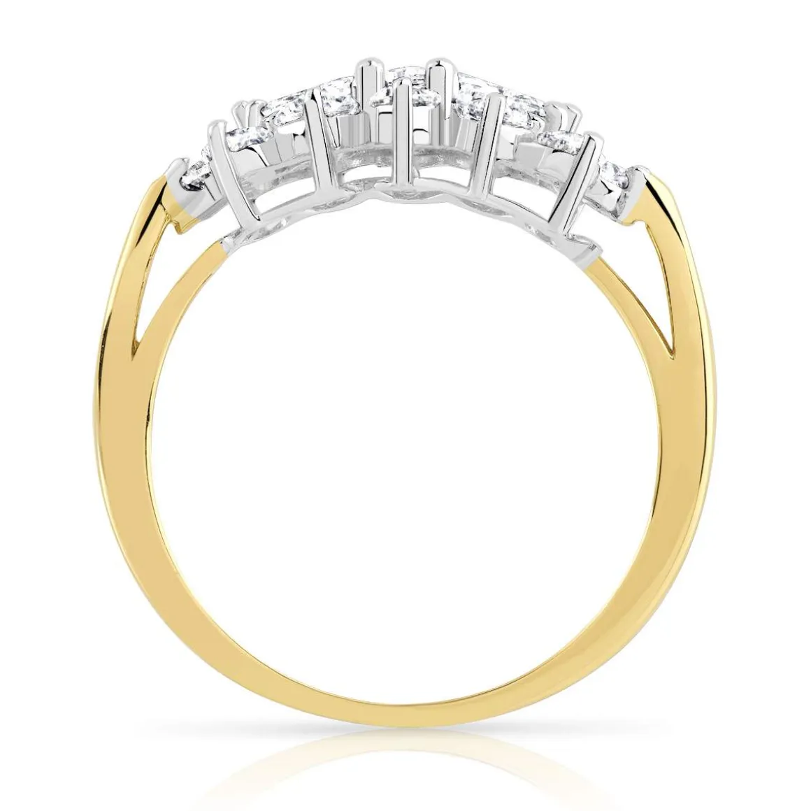 Bague 2 ors 375 zirconias