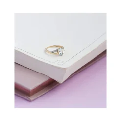 Bague or 750 2 tons aigue-marine ovale et diamants