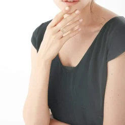 Bague or 375 2 tons anneaux entrelacés diamants
