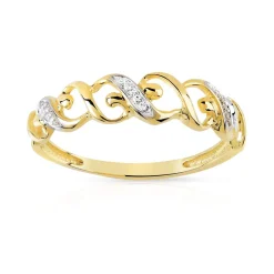 Bague or 375 2 tons diamant