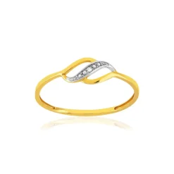 Bague or 375 2 tons diamant