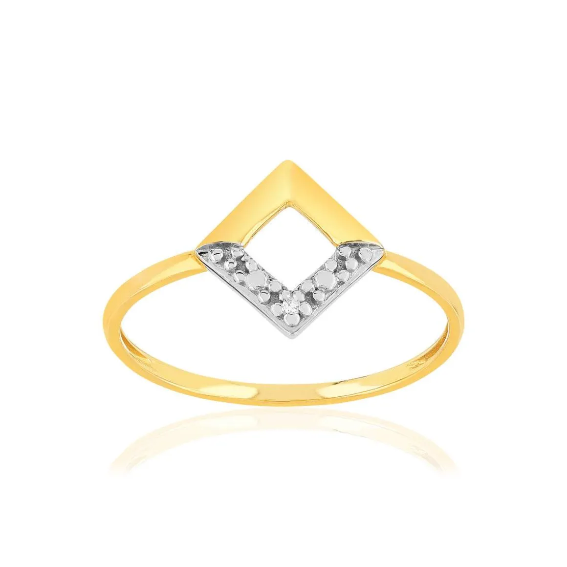 Bague or 375 2 tons diamant