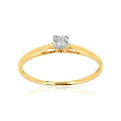 Bague or 375 2 tons diamant