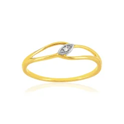 Bague or 375 2 tons diamant